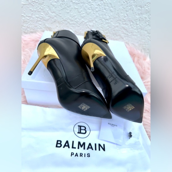 BALMAIN URIA LEATHER ANKLE BOOTS - Picture 8 of 13